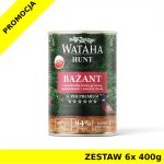 Wataha karma mokra Adult HUNT MONO Bażant z Marchewką, Kaszą Gryczaną, Amarantusem i Suszoną Śliwką ZESTAW 6x 400g