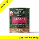 Wataha karma mokra Adult HUNT MONO Bażant z Marchewką, Kaszą Gryczaną, Amarantusem i Suszoną Śliwką ZESTAW 6x 800g