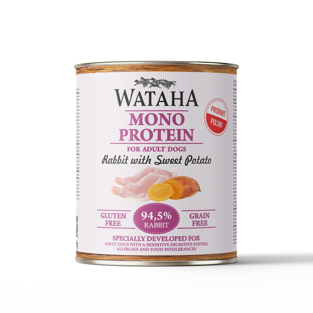 Wataha karma mokra Adult MONO Królik z Batatami 800g