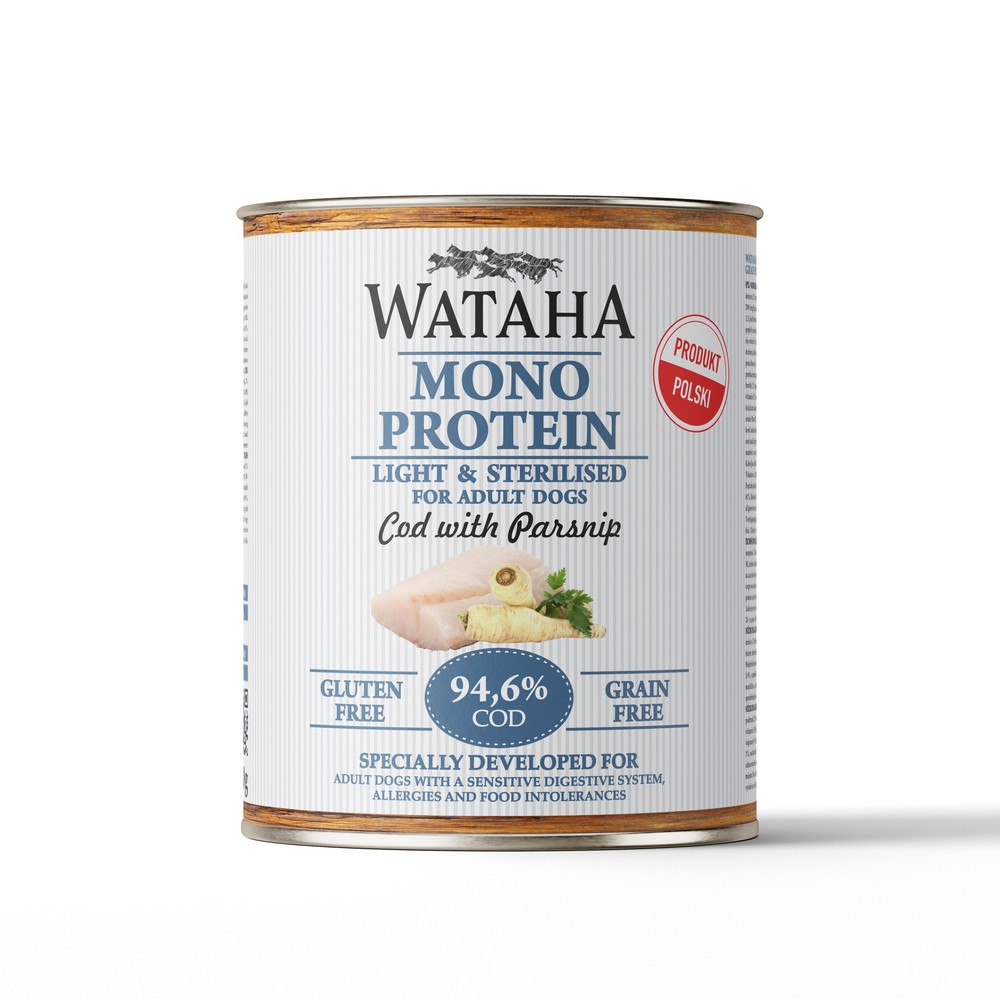 Wataha karma mokra Adult MONO Dorsz z Pasternakiem Light & Sterilised 800g