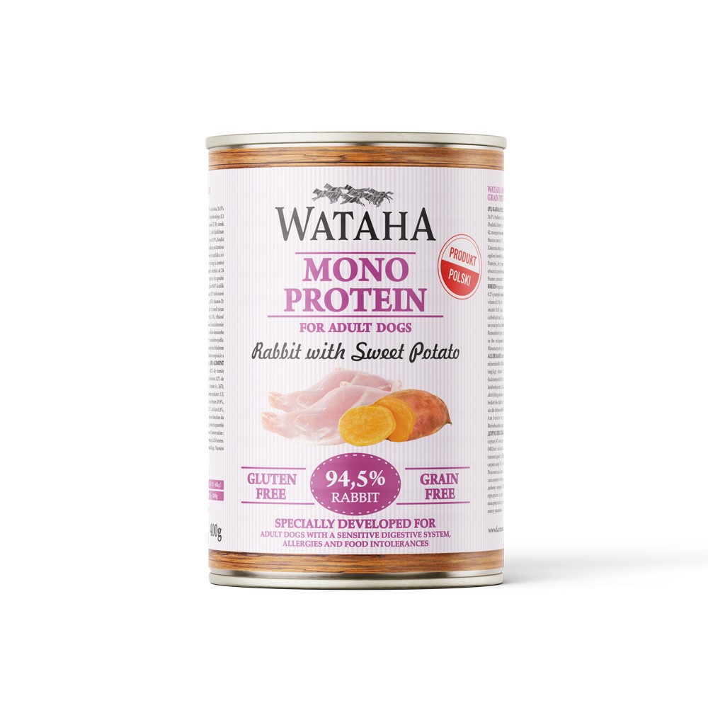 Wataha karma mokra Adult MONO Królik z Batatami 400g