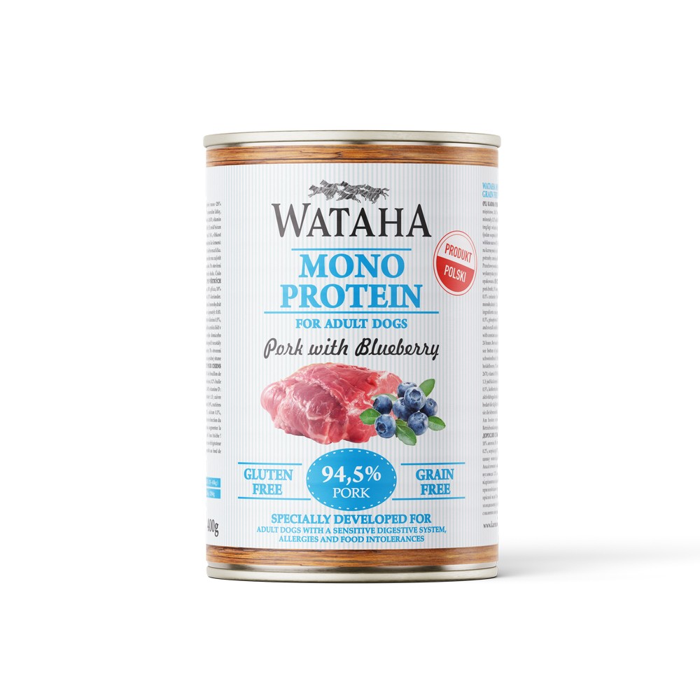 Wataha karma mokra Adult MONO Wieprzowina z Borówką Amerykańską 400g