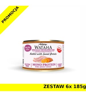 Wataha karma mokra Adult MONO Królik z Batatami ZESTAW 6x 185g