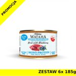 Wataha karma mokra dla psów dorosłych MONO Wieprzowina z Borówką Amerykańską ZESTAW 6x 185g