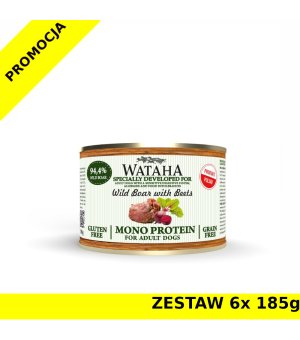 Wataha karma mokra Adult MONO Dzik z Burakami ZESTAW 6x 185g