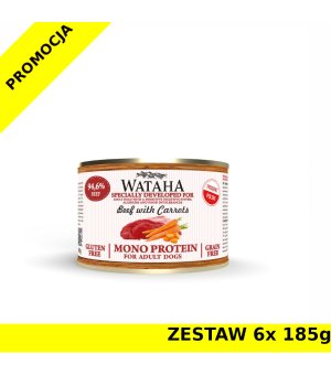  Wataha karma mokra Adult MONO Wołowina z Marchewką ZESTAW 6x 185g