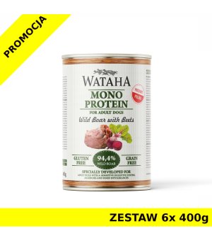  Wataha karma mokra Adult MONO Dzik z Burakami ZESTAW 6x 400g