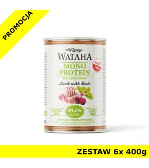Wataha karma mokra Adult MONO Jagnięcina z Burakami ZESTAW 6x 400g