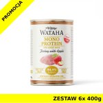 Wataha karma mokra dla psów dorosłych MONO Indyk z Jabłkiem ZESTAW 6x 400g