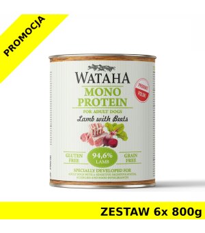  Wataha karma mokra Adult MONO Jagnięcina z Burakami ZESTAW 6x 800g