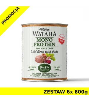 Wataha karma mokra Adult MONO Dzik z Burakami ZESTAW 6x 800g
