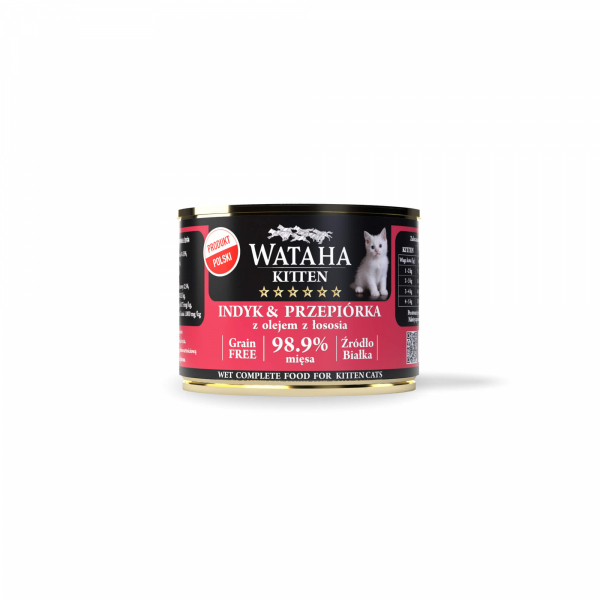 Wataha karma mokra dla kociąt Hunt Indyk z Przepiórką 200g