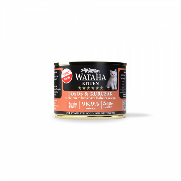 Wataha karma mokra dla kociąt Hunt Łosoś z Kurczakiem 200g