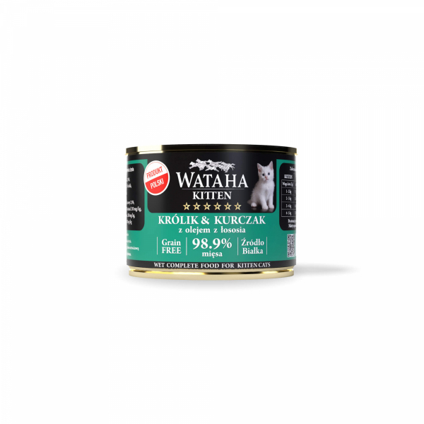 Wataha karma mokra dla kociąt Hunt Królik z Kurczakiem 200g