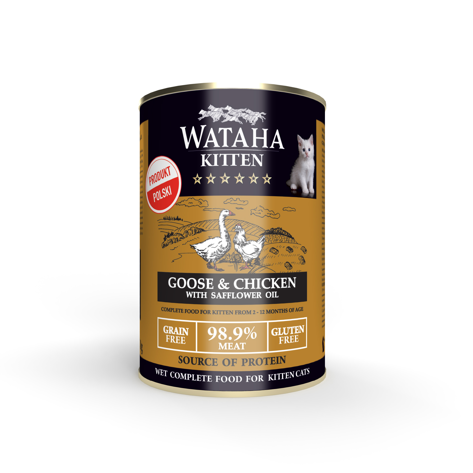 Wataha karma mokra dla kociąt Hunt Gęsina z Kurczakiem 400g