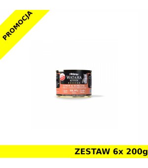 Wataha karma mokra dla kociąt Hunt Łosoś z Kurczakiem ZESTAW 6x 200g