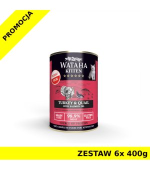 Wataha karma mokra dla kociąt Hunt Indyk z Przepiórką ZESTAW 6x 400g
