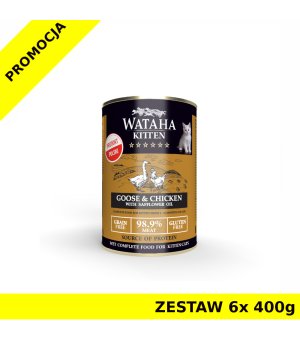 Wataha karma mokra dla kociąt Hunt Gęsina z Kurczakiem ZESTAW 6x 400g