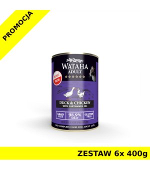 Wataha karma mokra dla kotów Hunt Kaczka z Kurczakiem ZESTAW 6x 400g