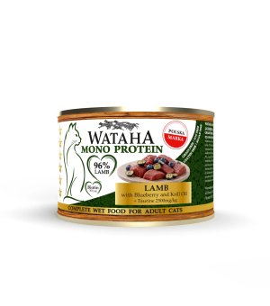 Wataha karma mokra dla kotów MONO Jagnięcina z Borówkami 200g