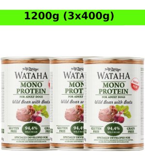 Wataha karma mokra dla psów dorosłych MONO Dzik z Burakami 1200g