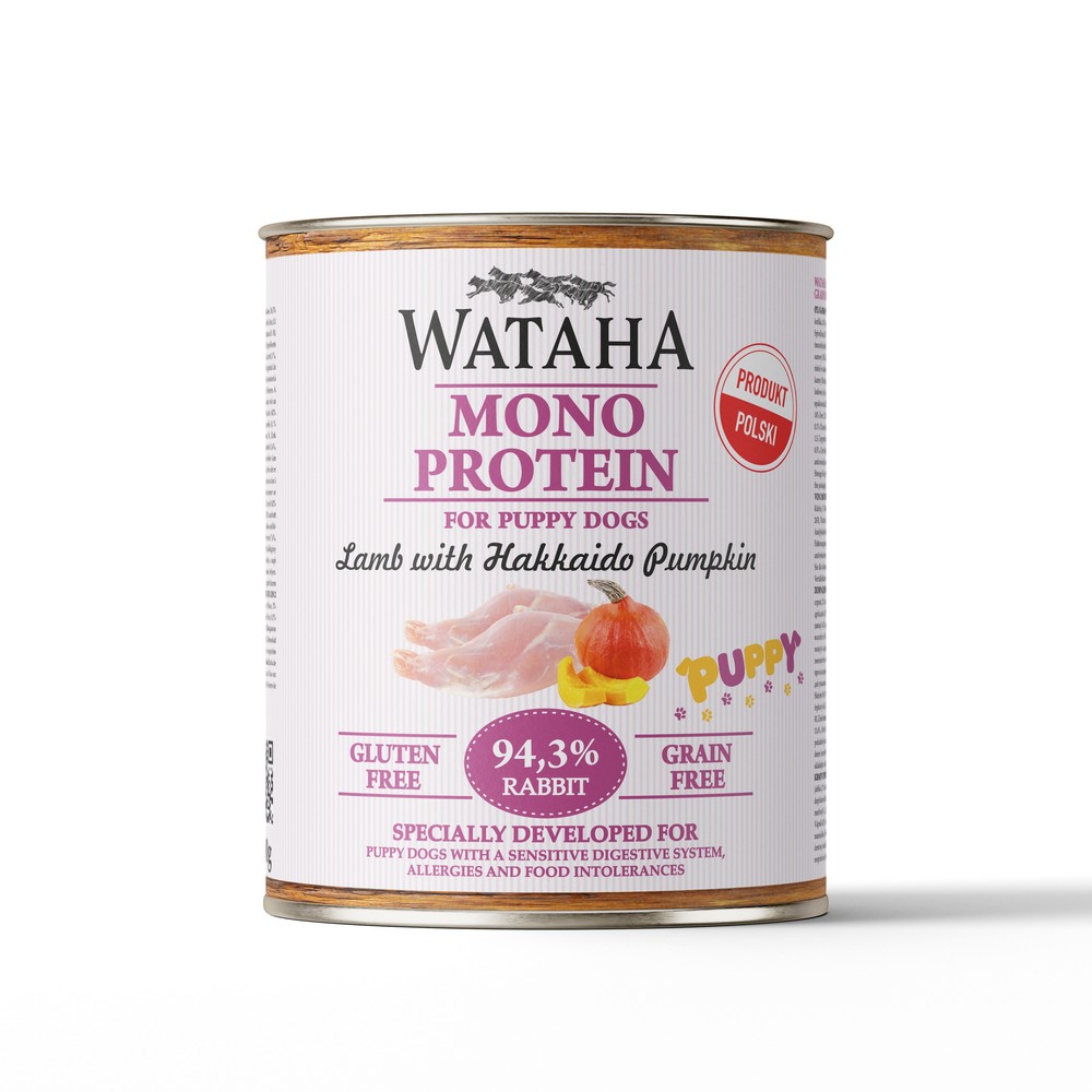 Wataha karma mokra dla szczeniąt MONO Królik z Dynią Hokkaido 800g