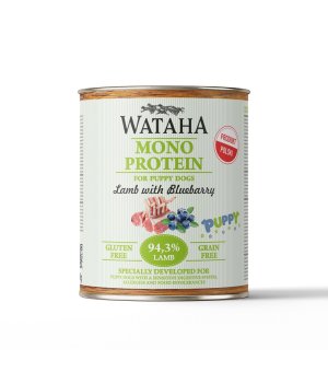 Wataha karma mokra dla szczeniąt MONO Jagnięcina z Borówką Amerykańską 800g