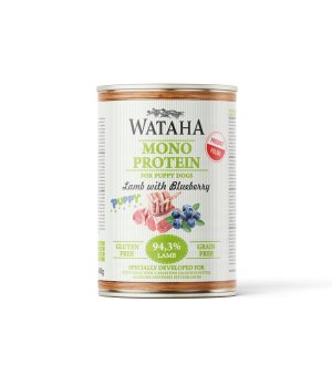 Wataha karma mokra dla szczeniąt MONO Jagnięcina z Borówką Amerykańską 400g