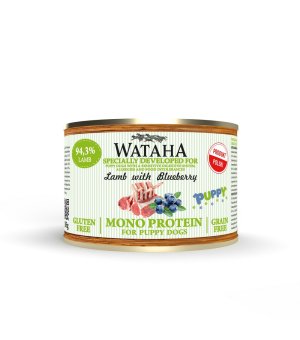 Wataha karma mokra dla szczeniąt MONO Jagnięcina z Borówką Amerykańską 185g