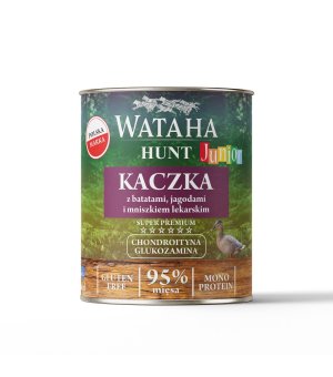 Wataha karma mokra dla szczeniąt HUNT MONO Kaczka z Batatami 800g