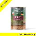 Wataha karma mokra dla szczeniąt HUNT MONO Jeleń z Gruszką, Jagodami i Pokrzywą ZESTAW 6x 400g