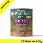 Wataha karma mokra dla szczeniąt HUNT MONO Kaczka z Batatami ZESTAW 6x 800g