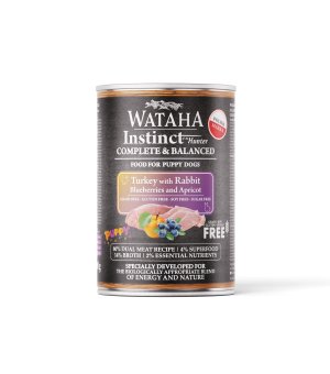 Wataha karma mokra dla szczeniąt INSTINCT Puppy Indyk z Królikiem, Morelą i Borówką 400g