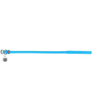 WAU DOG obroża GLAMOUR niebieska M 39-47cm/10mm okrągła