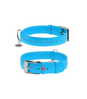 WAU DOG obroża GLAMOUR niebieska S 27-36cm/15mm z kryształkami