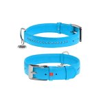 WAU DOG obroża GLAMOUR niebieska S 27-36cm/15mm z kryształkami