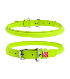 WAU DOG obroża GLAMOUR zielona M 39-47cm/10mm okrągła