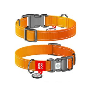 WAU DOG Obroża nylon Mono pomarańczowa S 25-35cm / 15mm