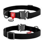 WAU DOG obroża nylonowa czarna M 28-40 cm/20mm z metalowym zapięciem