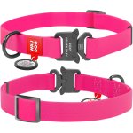 WAU DOG obroża nylonowa różowa S 25-35cm/15mm z metalowym zapięciem