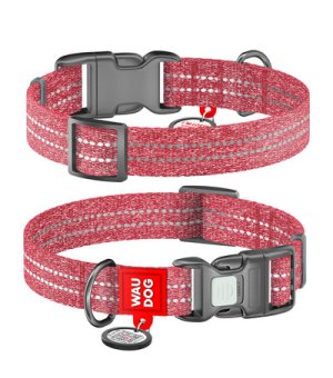 WAU DOG Obroża RE-COTTON Czerwona XL 34-58cm / 25mm