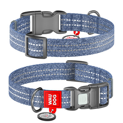 WAU DOG Obroża RE-COTTON Granatowa XS 20-30cm / 10mm
