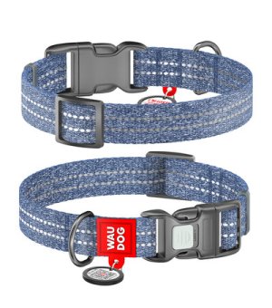 WAU DOG Obroża RE-COTTON Granatowa XS 20-30cm / 10mm