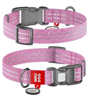 WAU DOG obroża RE-COTTON różowa XS 20-30cm/10mm
