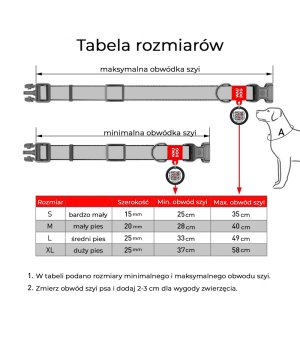 WAU DOG obroża RICK3 kosmos XL 37-58cm/25mm