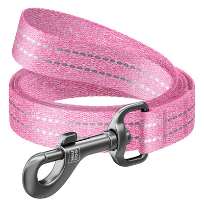 WAU DOG Smycz RE-COTTON Różowa M 3m / 20mm