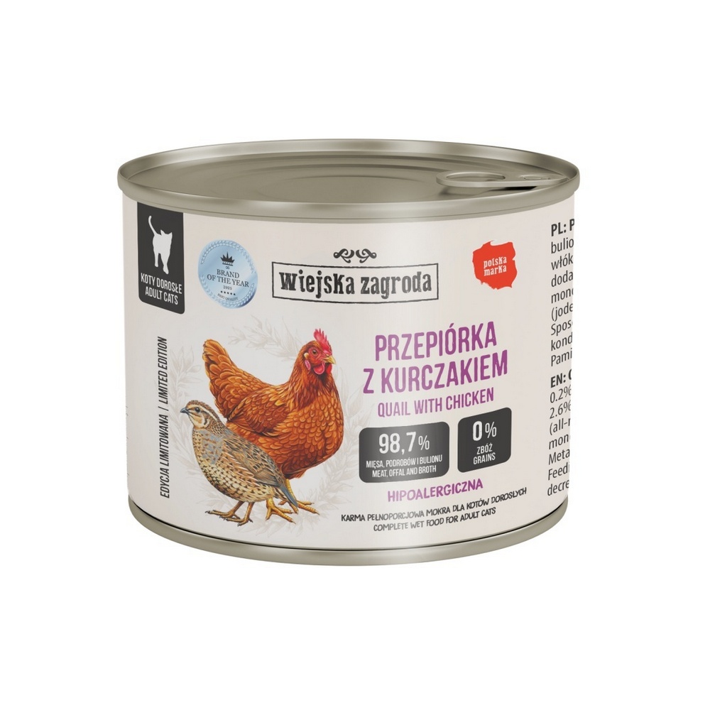 Wiejska Zagroda karma mokra KOT - Przepiórka z Kurczakiem 180g - edycja limitowana