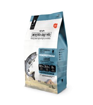 Wiejska Zagroda karma sucha dla kotów dorosłych MONO Łosoś 3kg