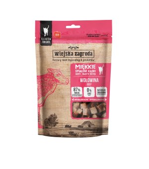 Wiejska Zagroda Przysmaki dla kota Miękkie Kąski Wołowina 100g