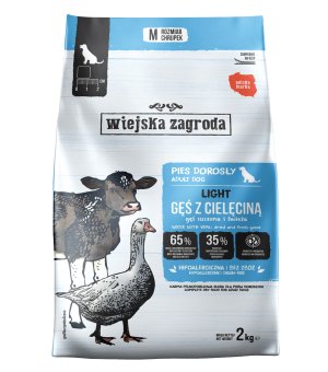 Wiejska Zagroda sucha karma dla psa - LIGHT Gęś z Cielęciną M 2kg